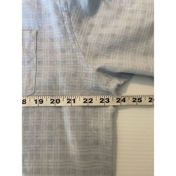 Tommy Bahama Mens Button Up Shirt Linen Cotton Blend Size Large Shirt Light Blue - Picture 14 of 15
